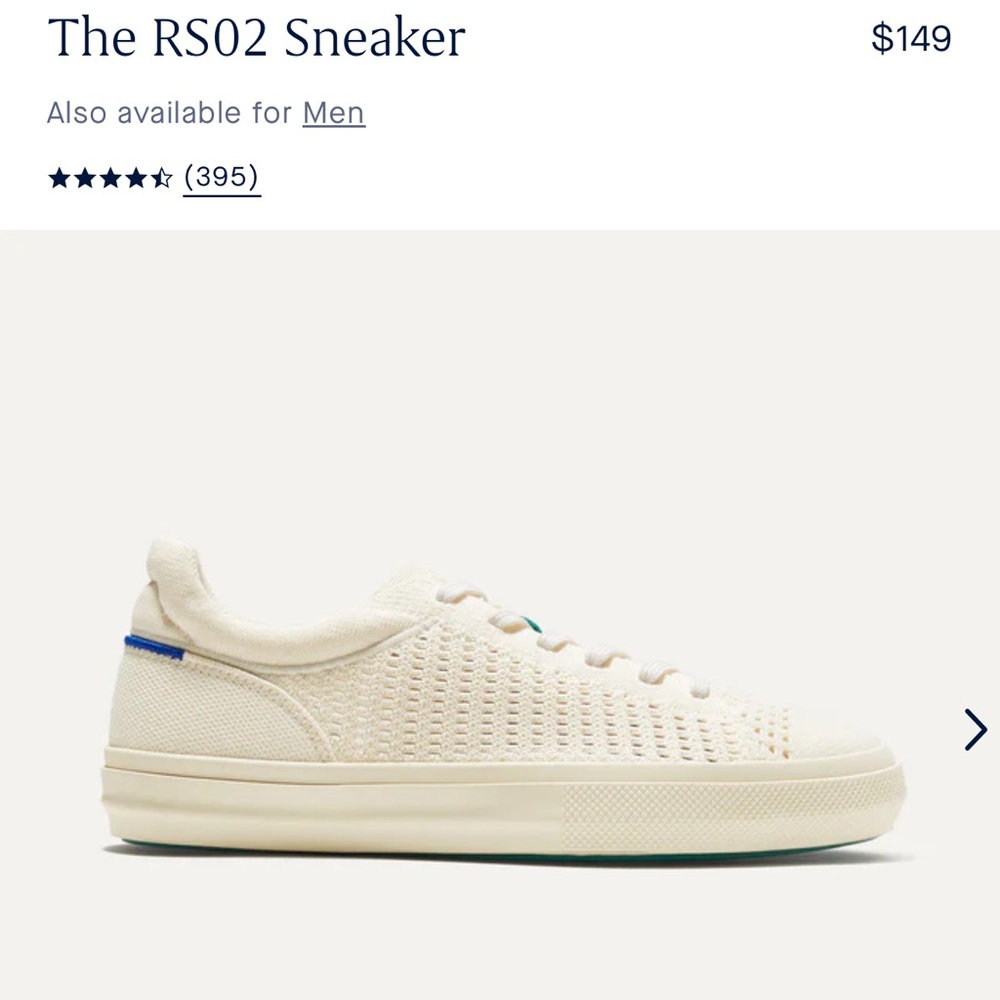 Rothy’s The RS02 Sneaker 
Runs large; order half size down